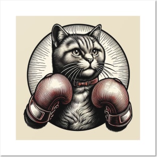 Cat Boxing Posters and Art